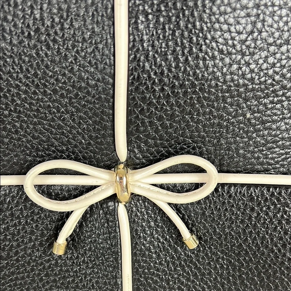 Kate Spade Cherry Street Black Pebbled Leather Shoulder Bag Bow Accent - Picture 4 of 10